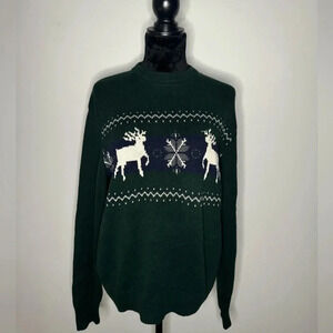 VTG Grandpa Docker Christmas Sweater Deer Cotton Pullover